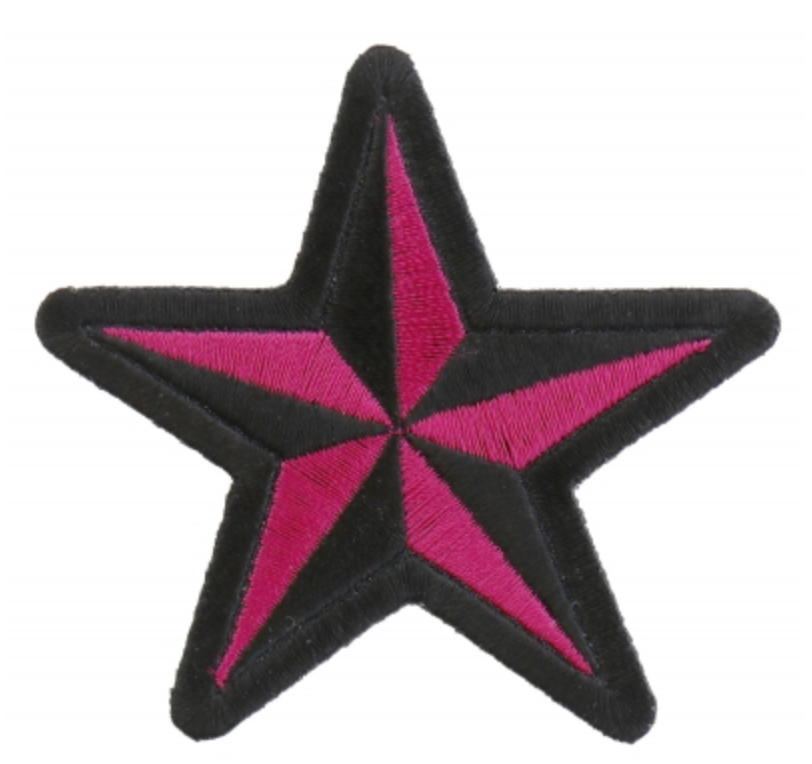 Star Patch Hot Pink Black